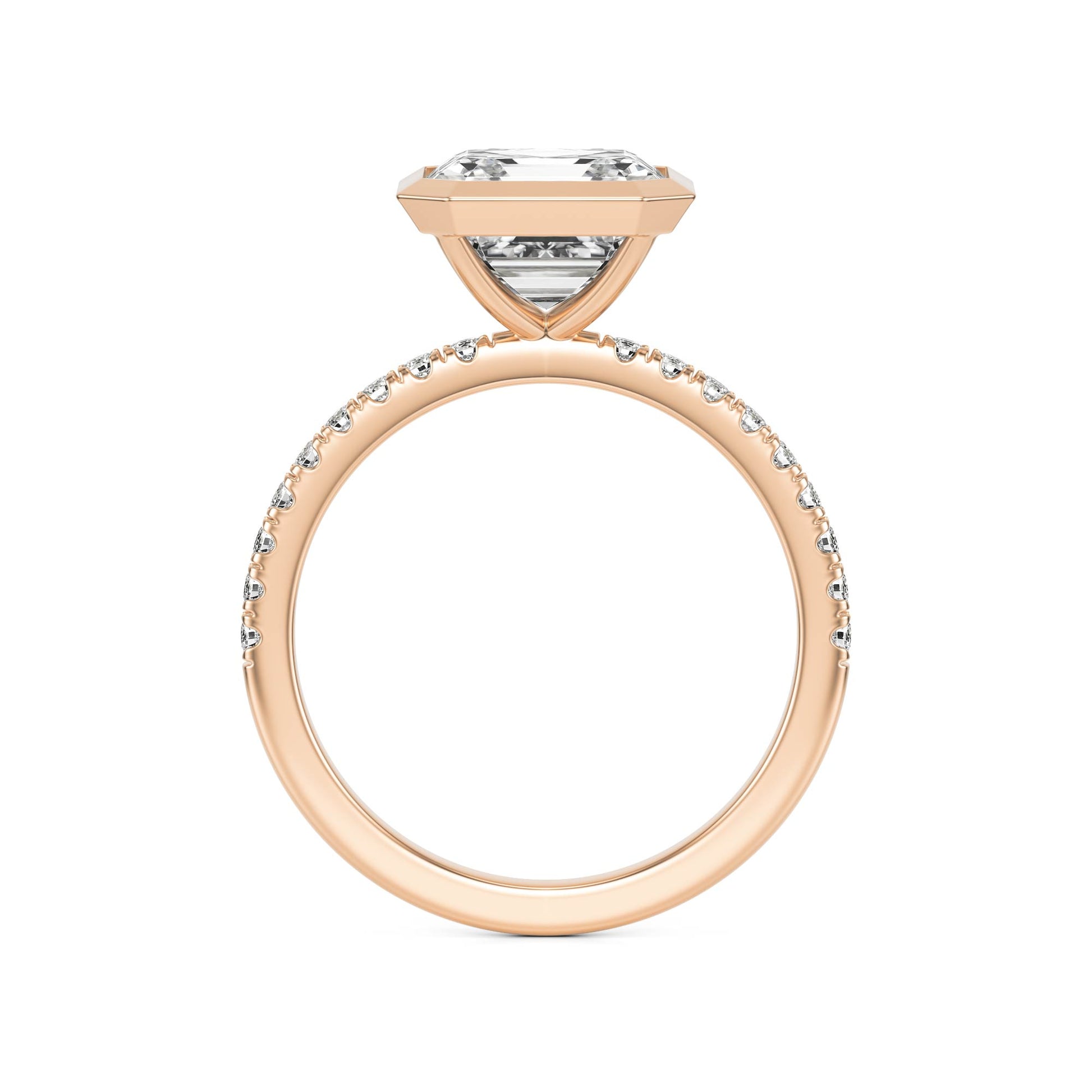 Asscher Moissanite Bezel 14K Rose Gold