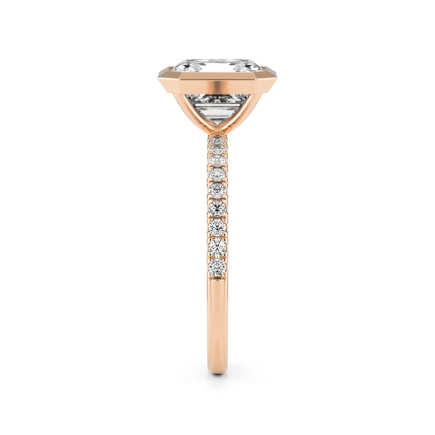 Asscher Moissanite Bezel 14K Rose Gold