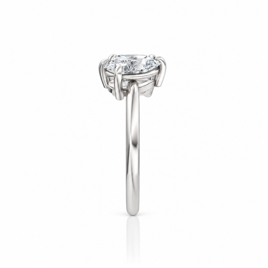 Asscher Pear Moissanite 14k white gold