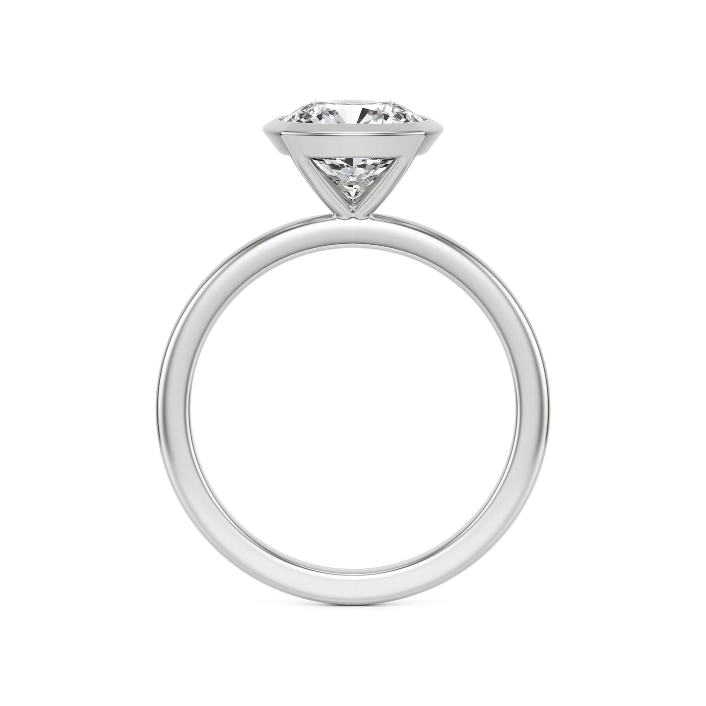 Cushion Bezel Moissanite Platinum
