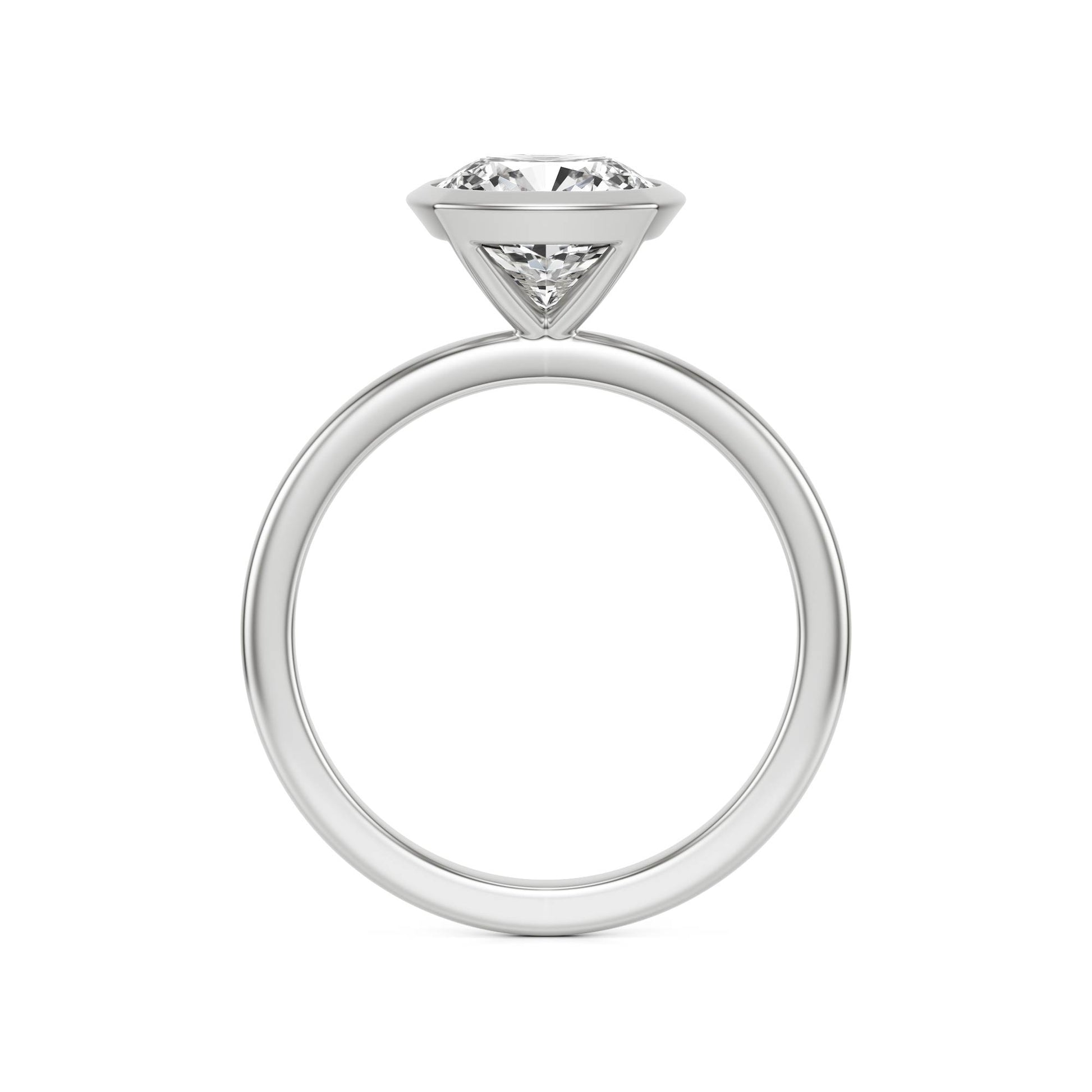 Cushion Bezel Moissanite Platinum