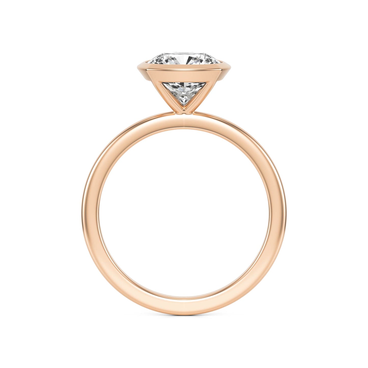 Cushion Bezel Moissanite 14K Rose Gold