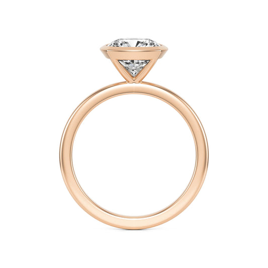 Cushion Bezel Moissanite 14K Rose Gold