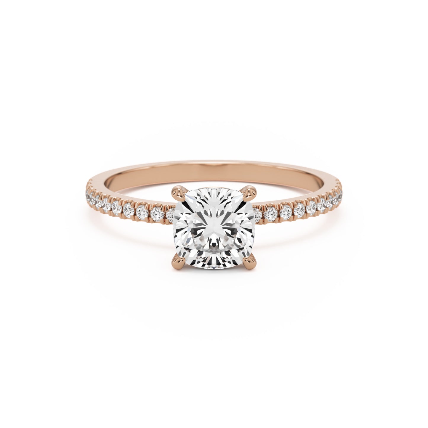 Cushion Pavé 14K Rose Gold