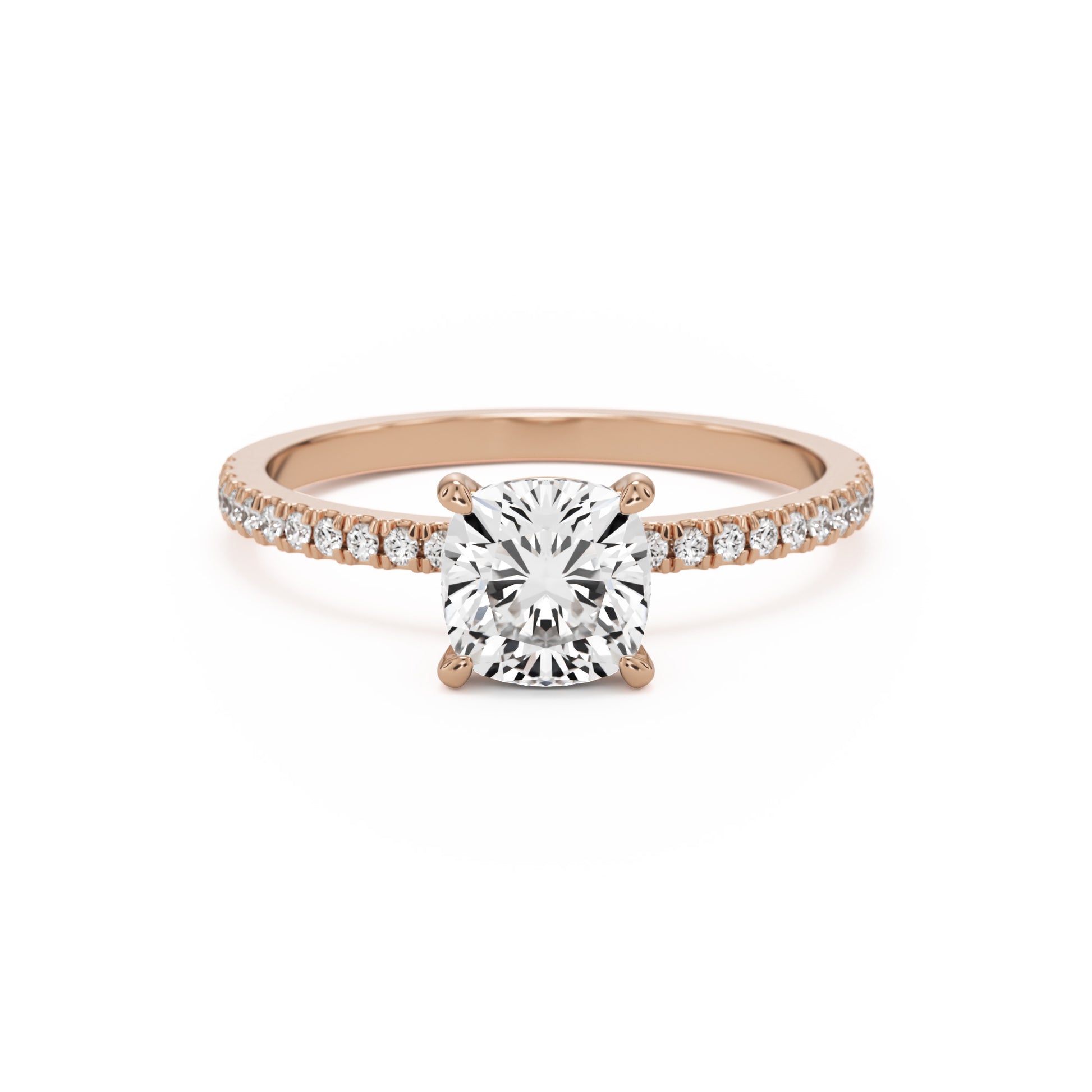 Cushion Pavé 14K Rose Gold