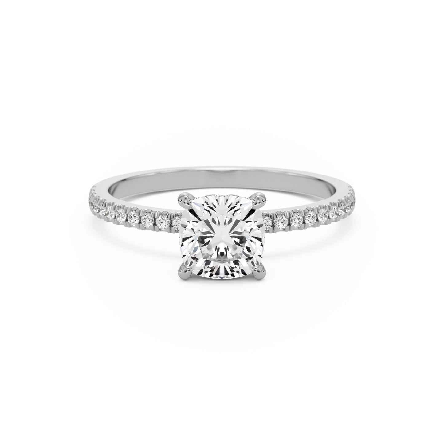 Cushion Pavé 14K White Gold