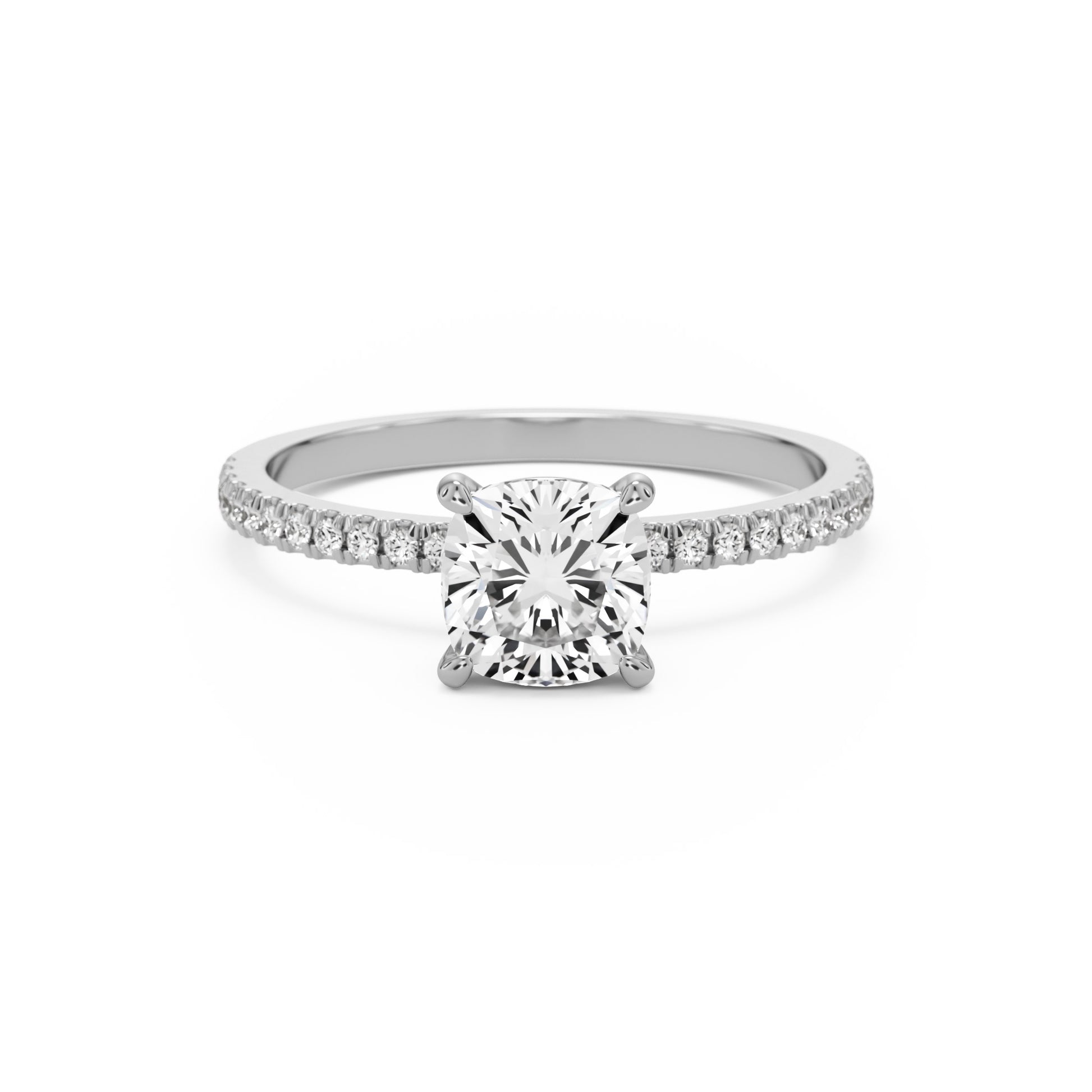 Cushion Pavé 14K White Gold