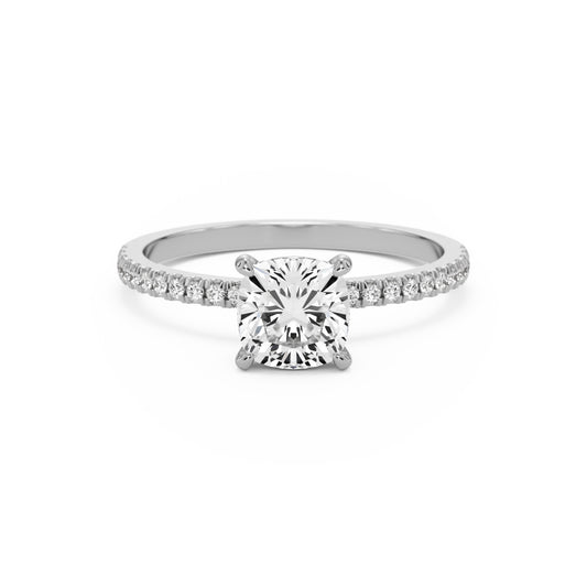 Cushion Pavé 14K White Gold