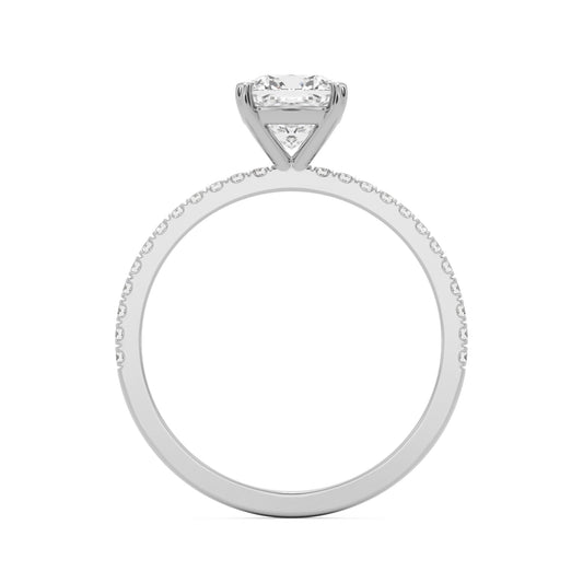 Cushion Pavé 14K White Gold
