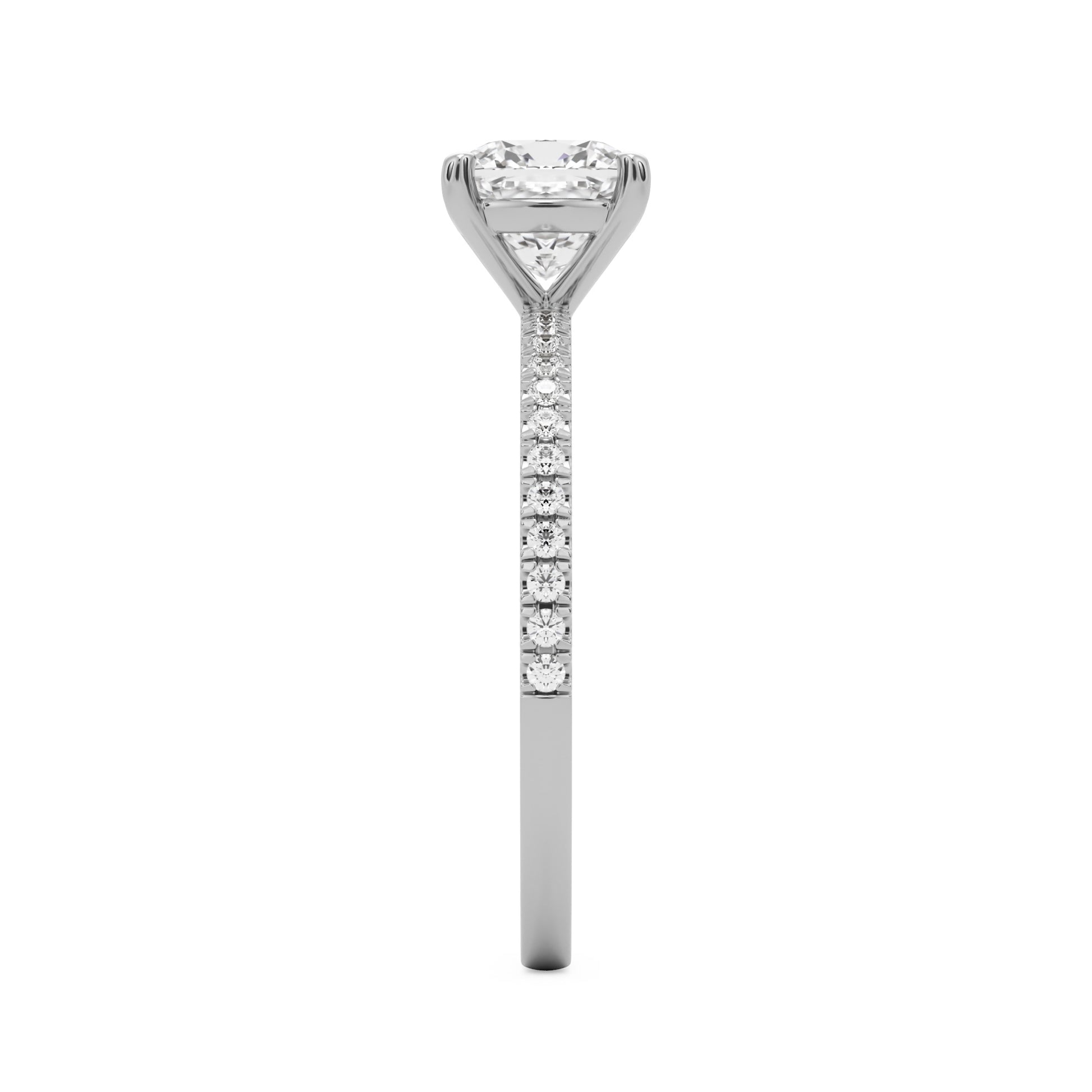 Cushion Pavé 14K White Gold
