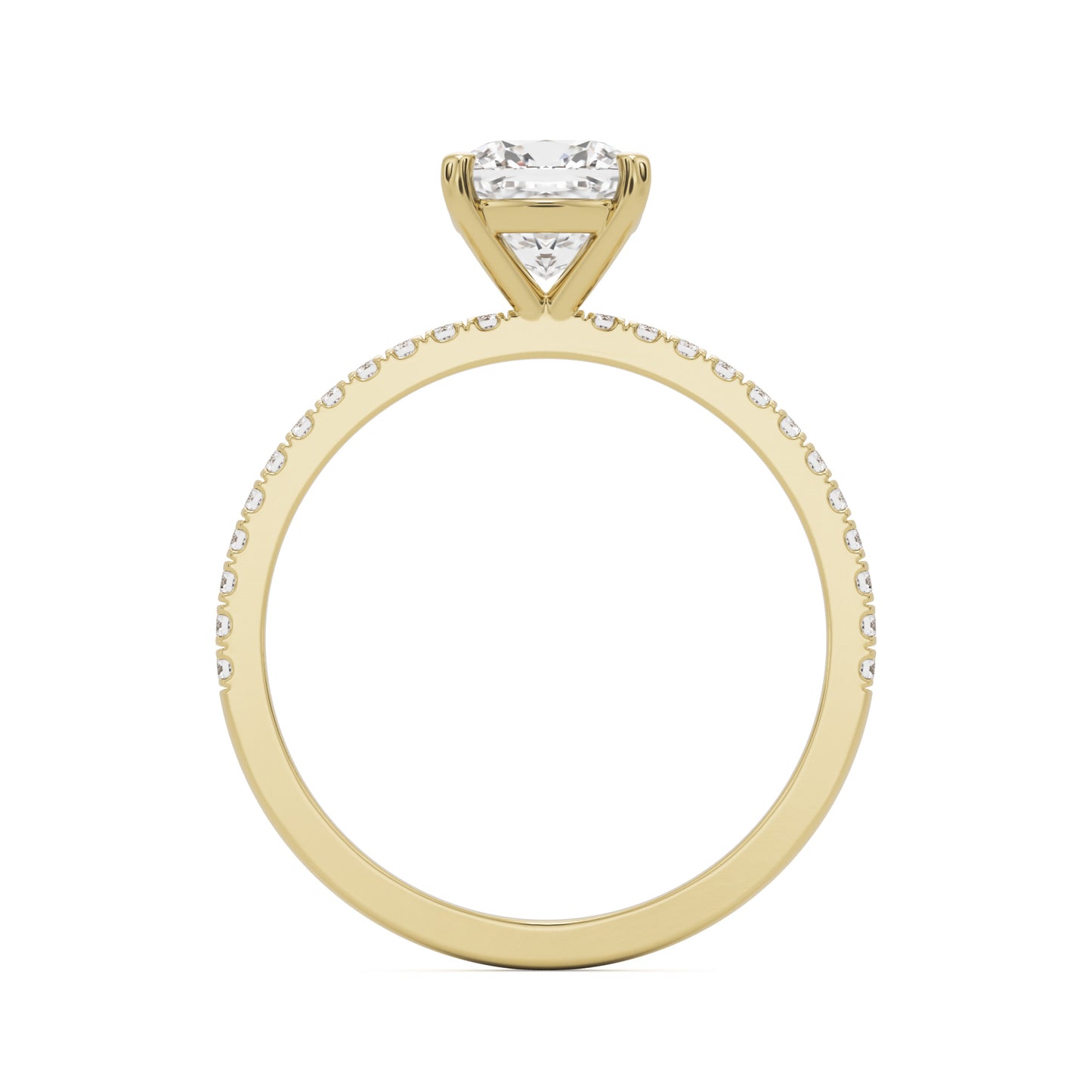 Cushion Pavé 14K Yellow Gold