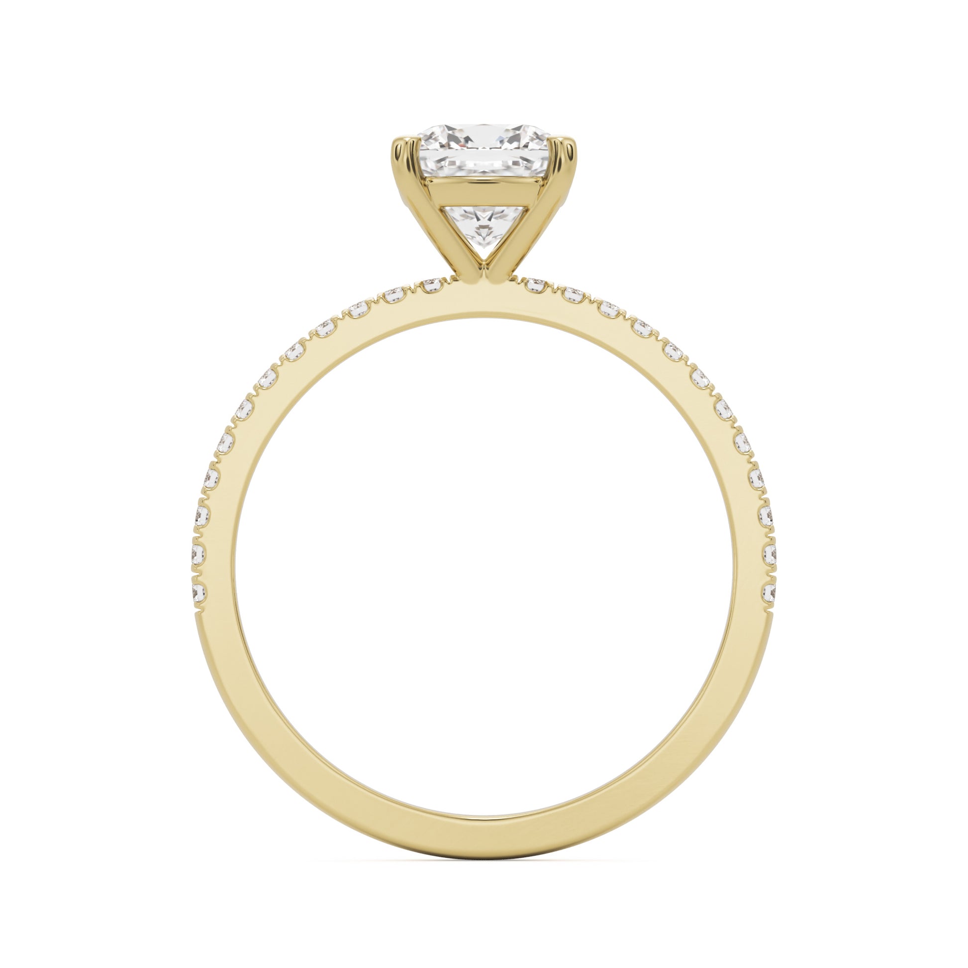 Cushion Pavé 14K Yellow Gold