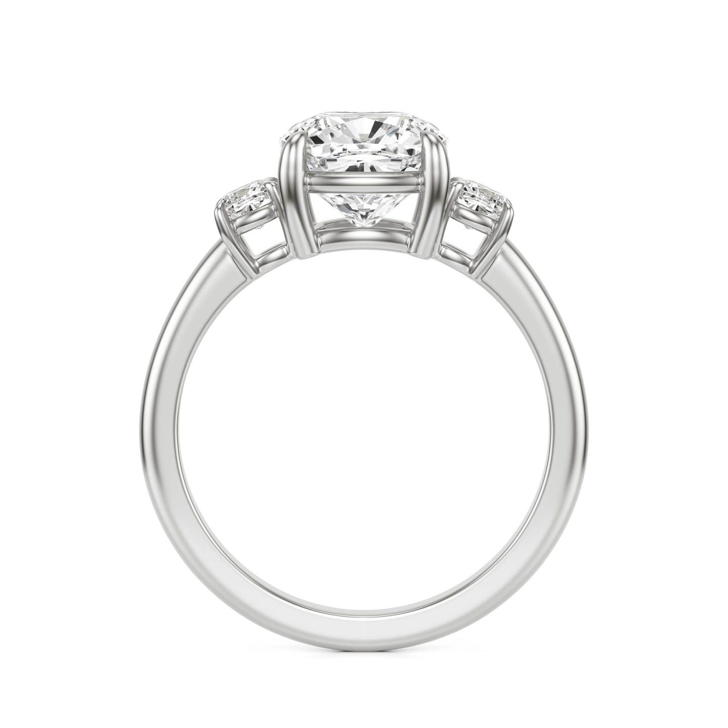 Diamond Cushion Trio 14K White Gold