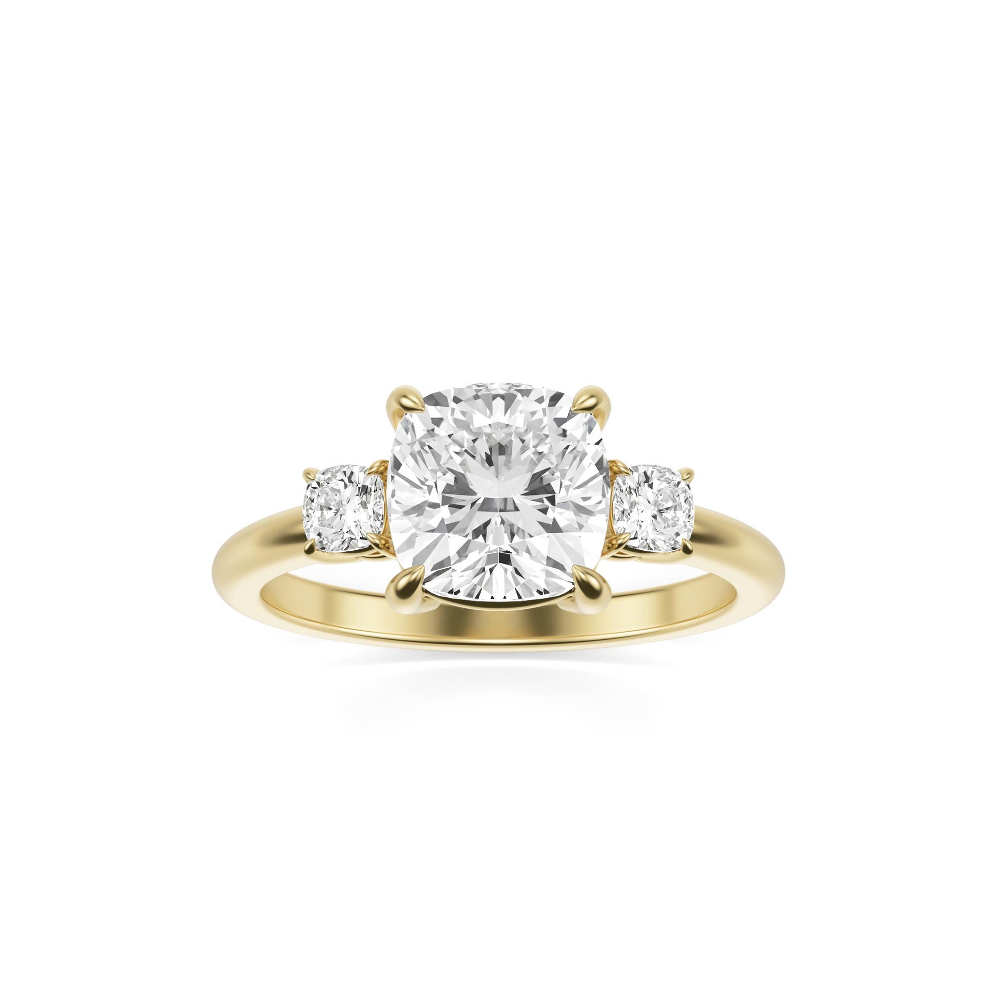 Diamond Cushion Trio 14K Yellow Gold