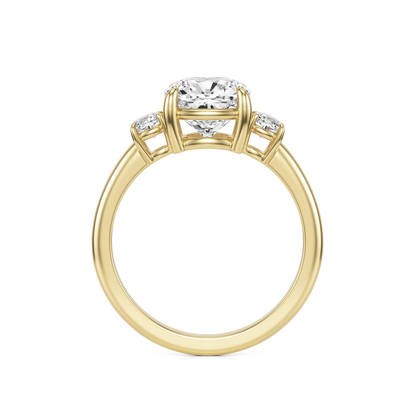 Diamond Cushion Trio 14K Yellow Gold