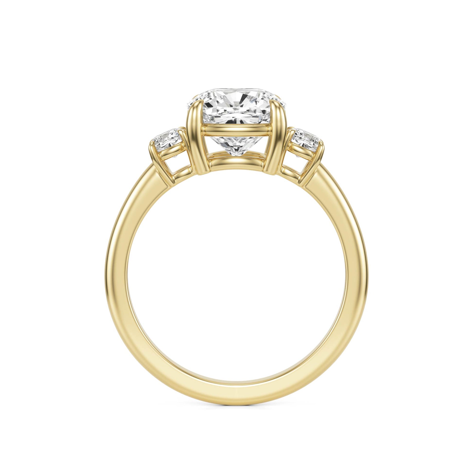 Diamond Cushion Trio 14K Yellow Gold