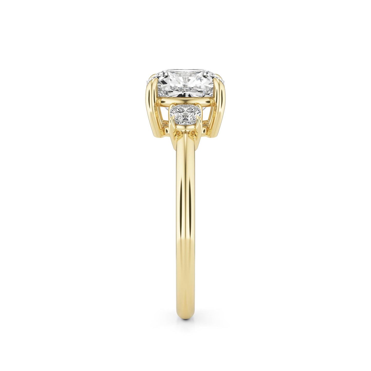 Diamond Cushion Trio 14K Yellow Gold
