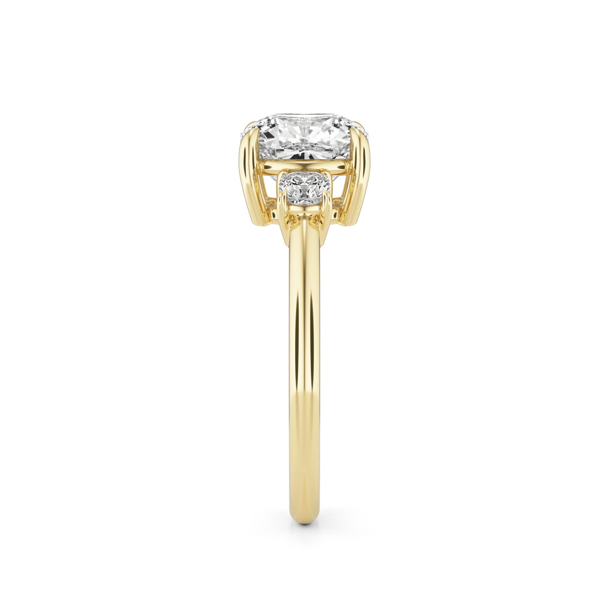 Diamond Cushion Trio 14K Yellow Gold