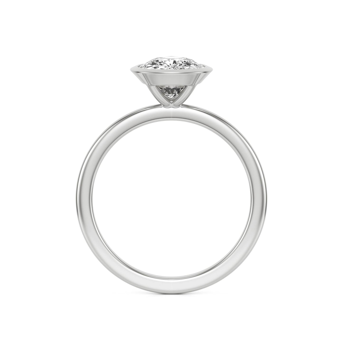 Elongated Cushion Moissanite Bezel Platinum