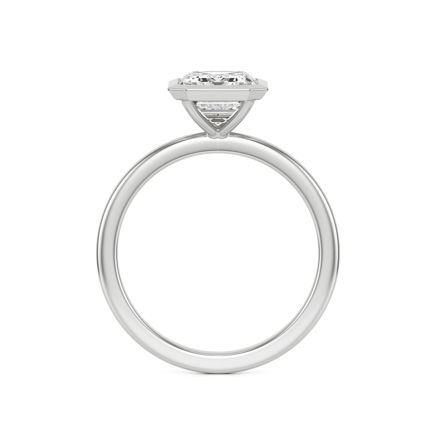 Emerald Moissanite Bezel Platinum