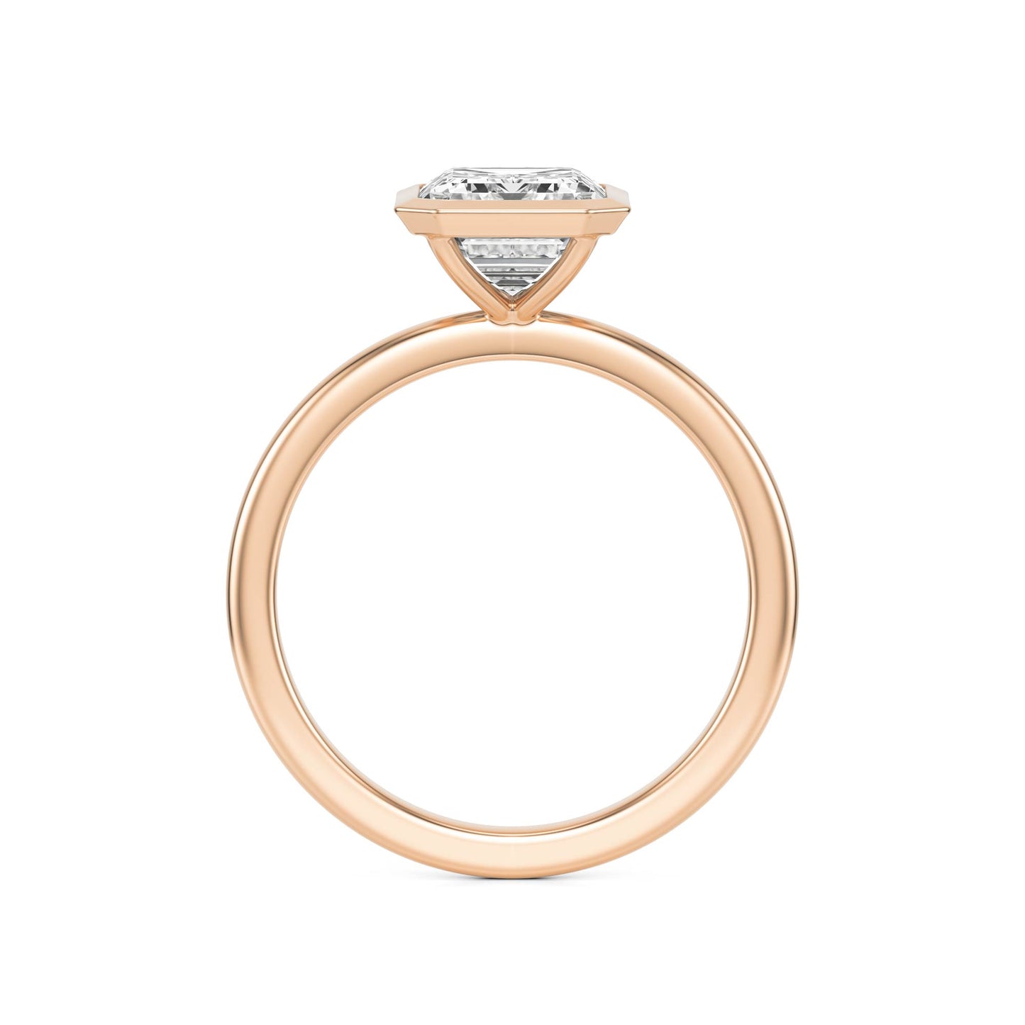 Emerald Moissanite Bezel 14K Rose Gold