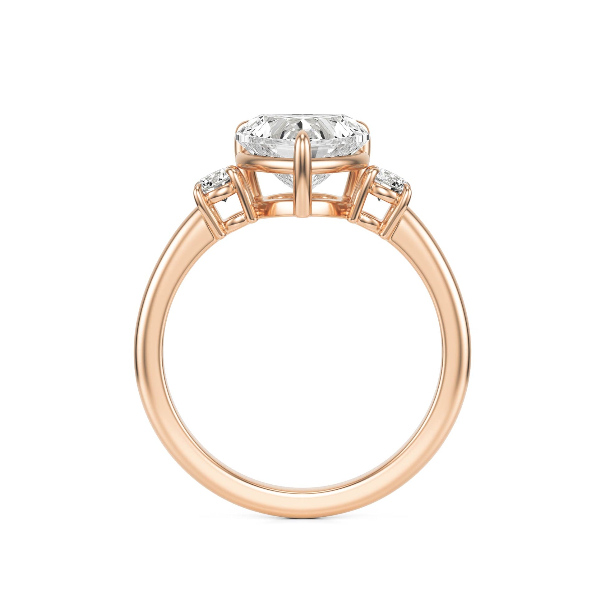 Heart Diamond Trio 14K Rose Gold