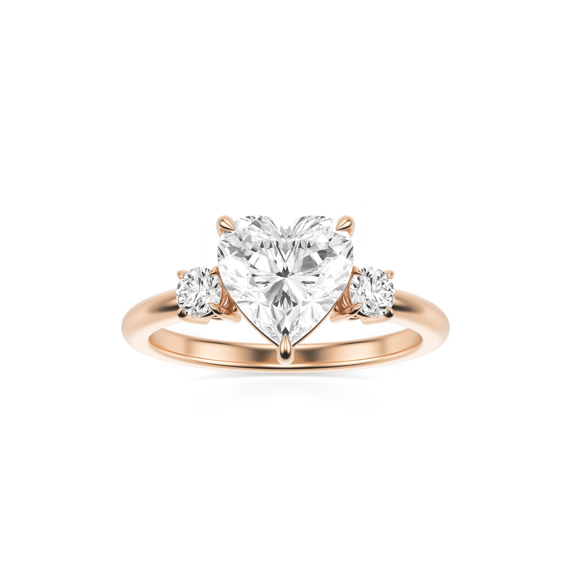 Heart Diamond Trio 14K Rose Gold