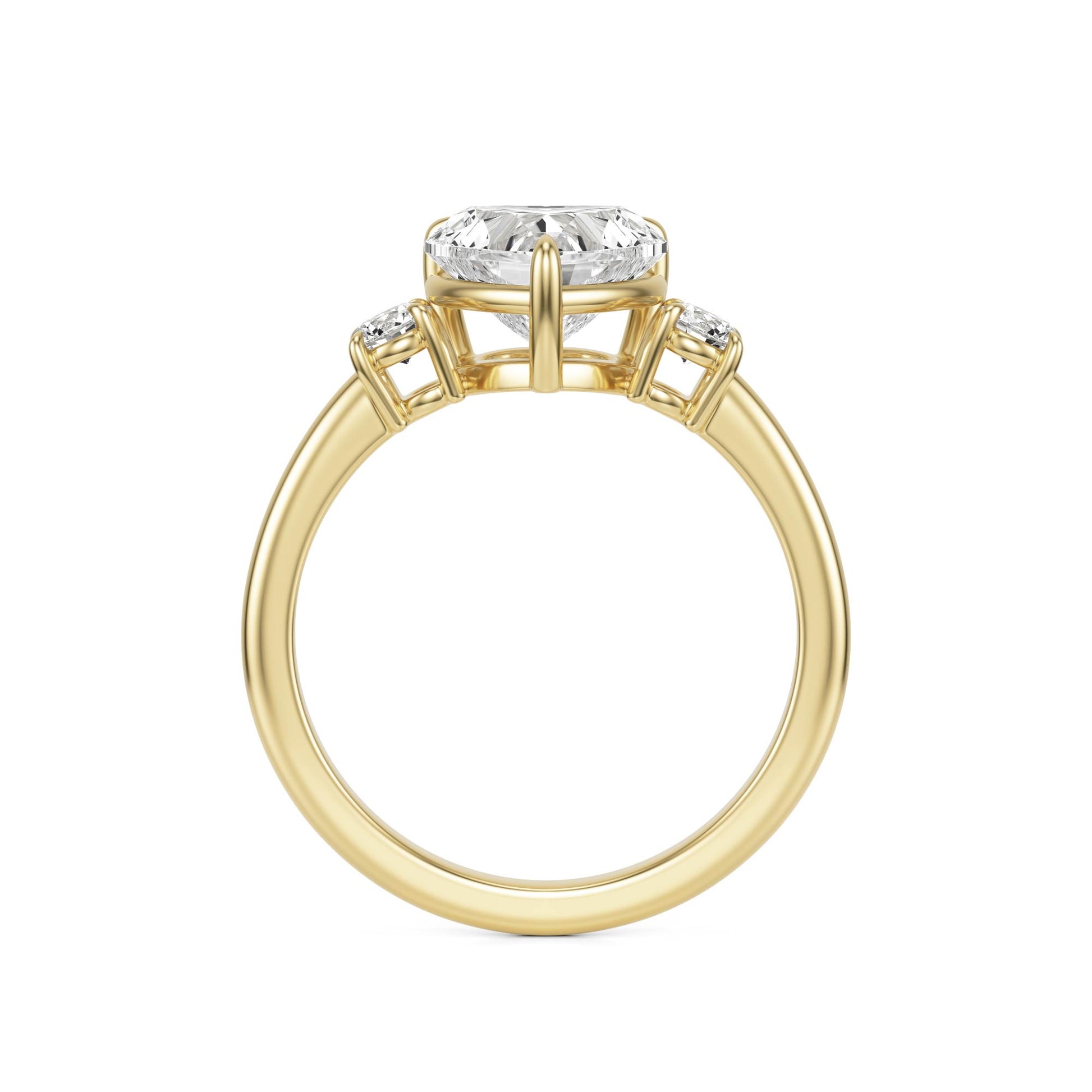 Heart Diamond Trio 14K Yellow Gold