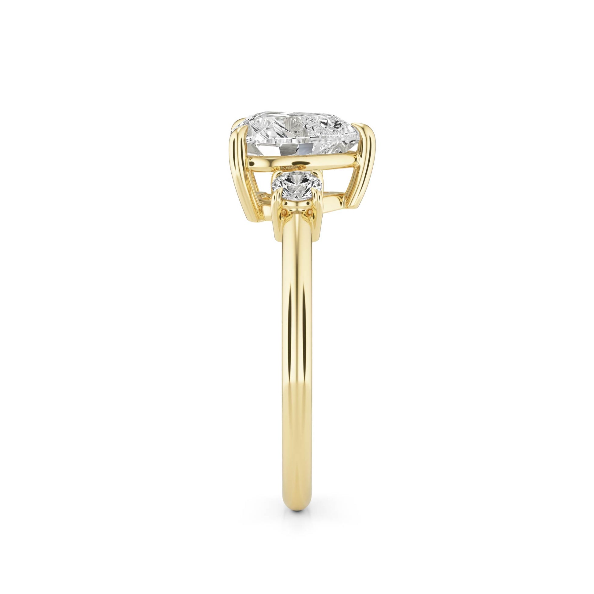 Heart Diamond Trio 14K Yellow Gold