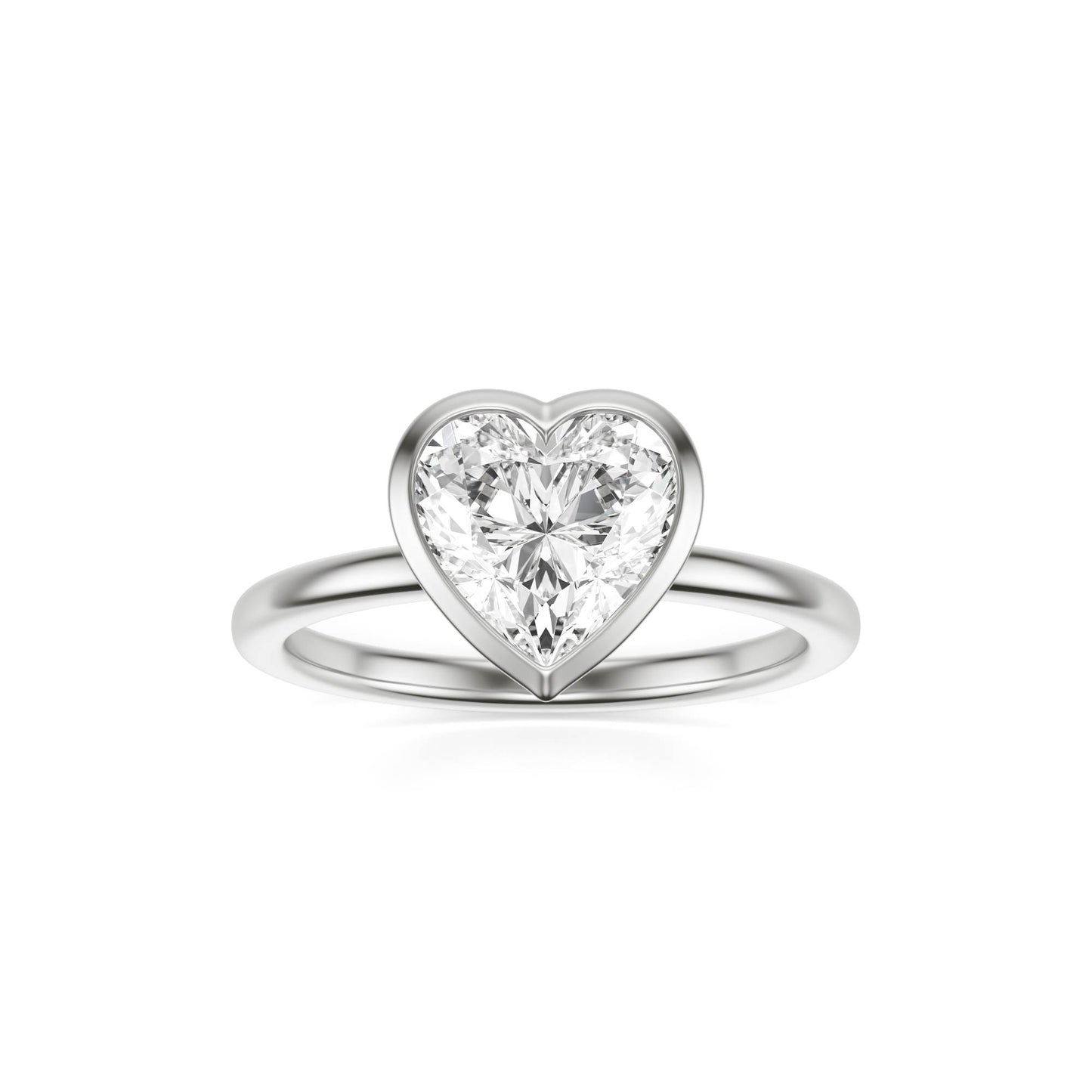 Heart Moissanite Bezel Platinum