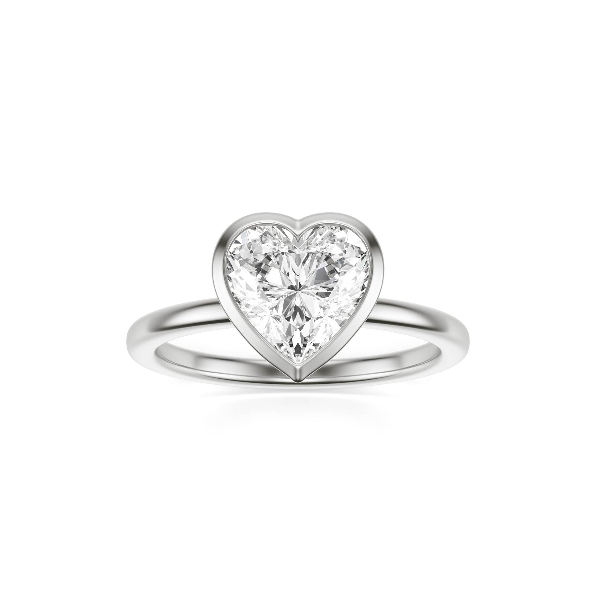 Heart Moissanite Bezel Platinum