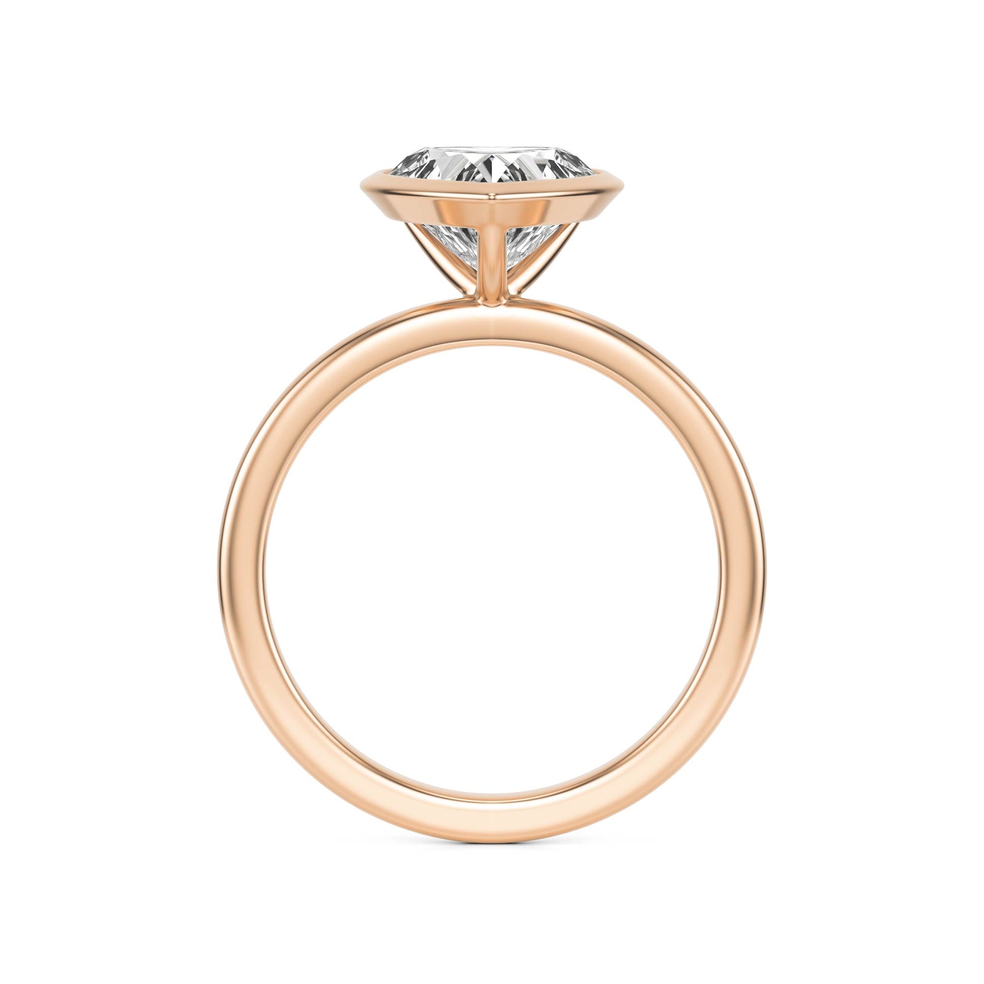 Heart Moissanite Bezel 14K Rose Gold