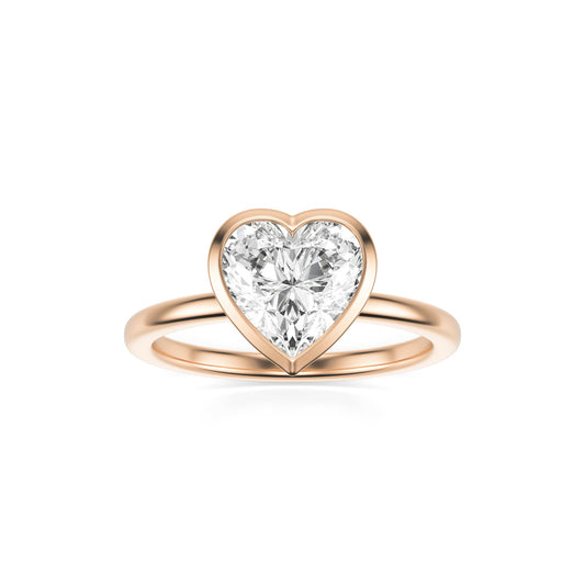 Heart Moissanite Bezel 14K Rose Gold