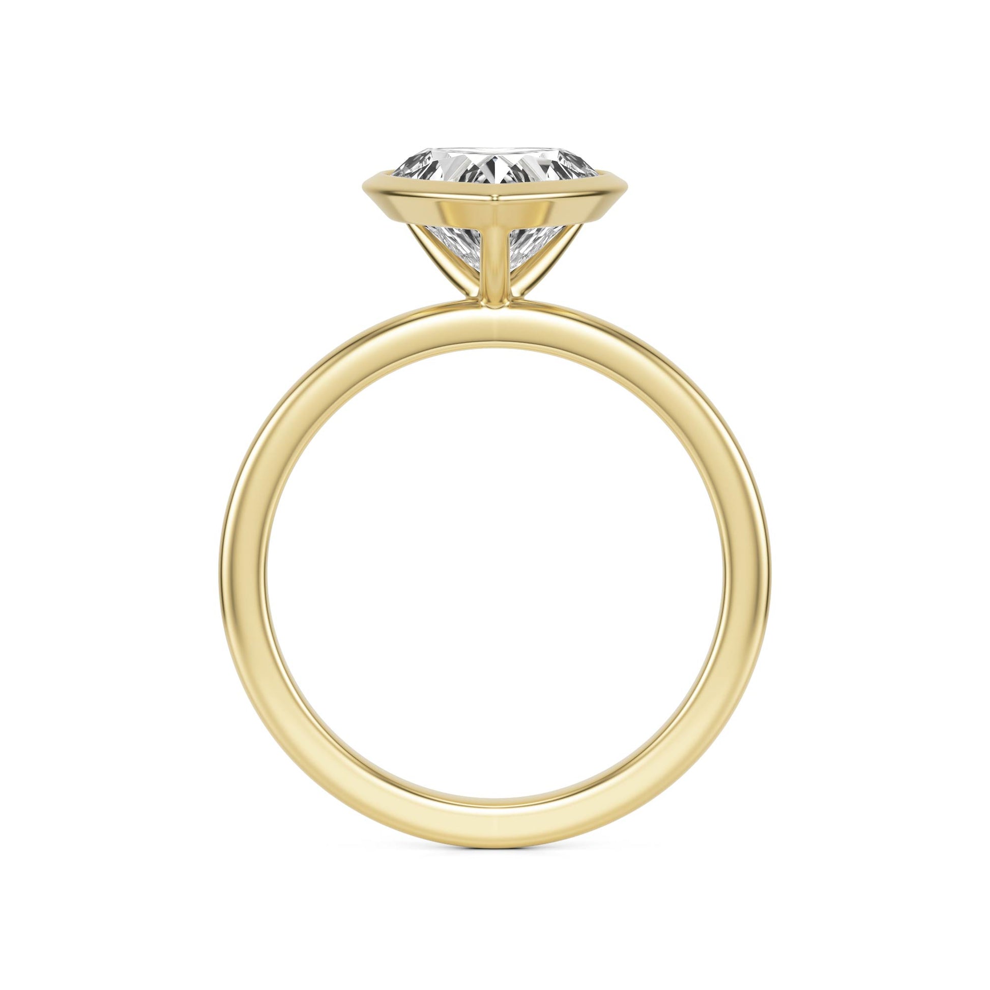 Heart Moissanite Bezel 14K Yellow Gold