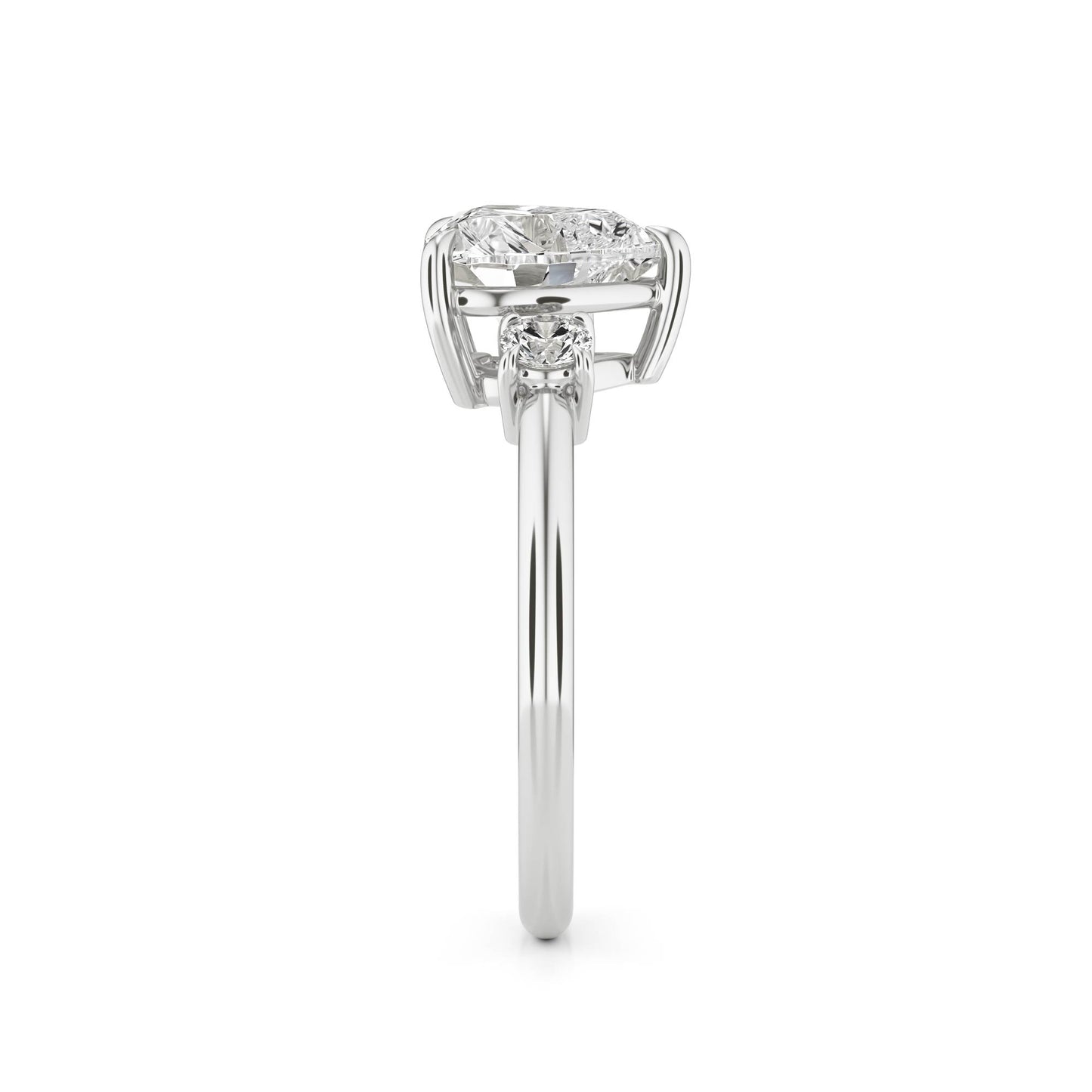 Heart Moissanite Trio Platinum