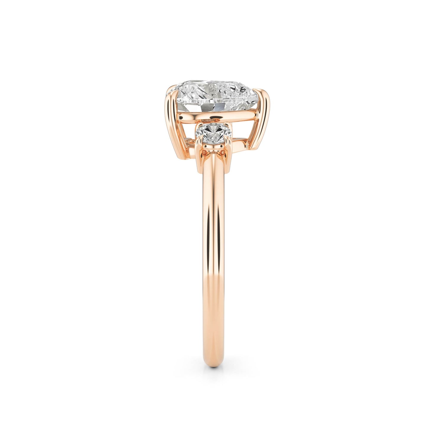 Heart Moissanite Trio 14K Rose Gold