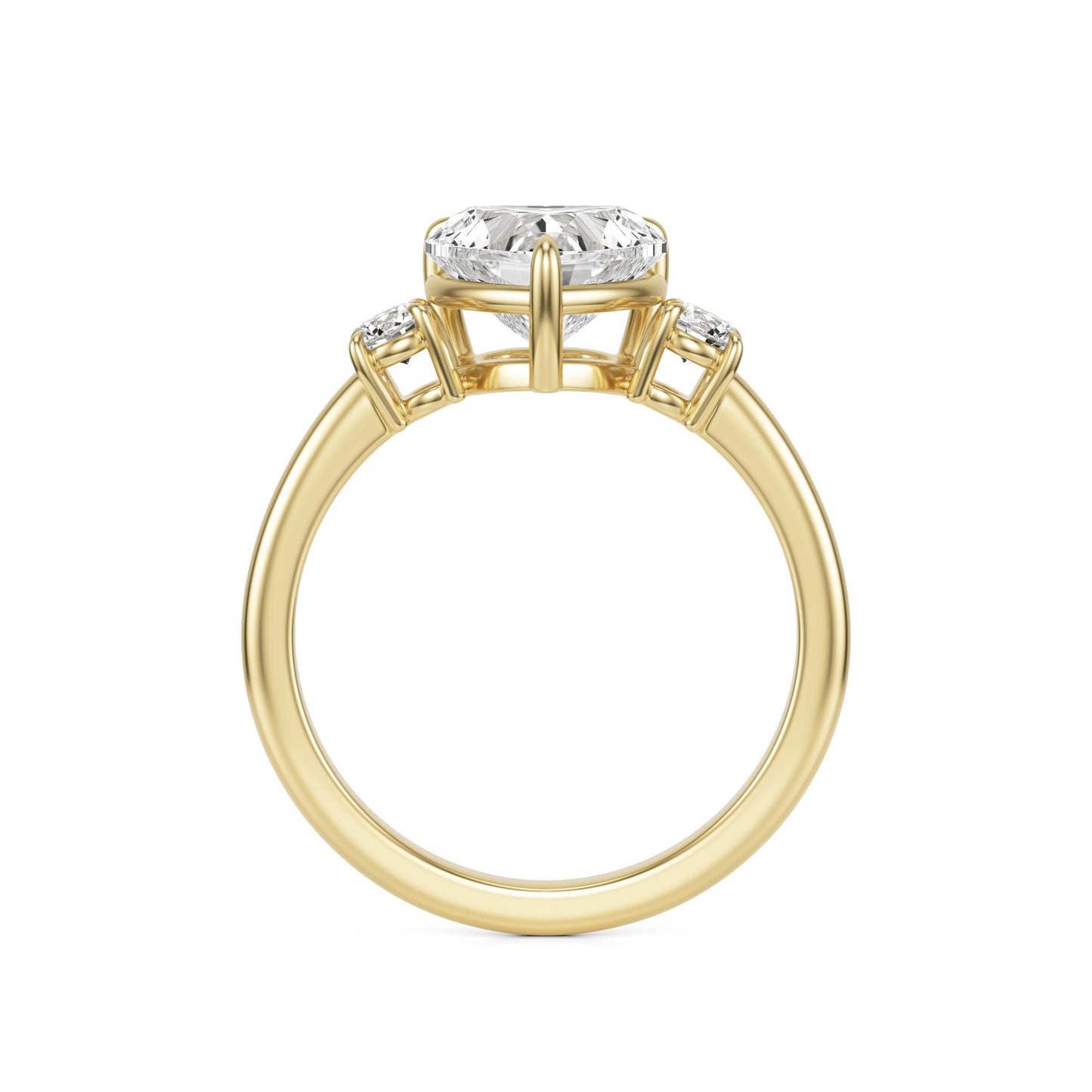 Heart Moissanite Trio 14K Yellow Gold