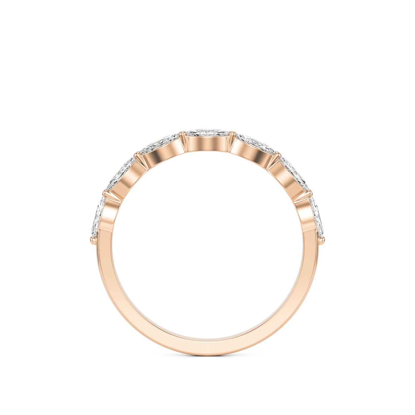 Marquise Moissanite Shared Prong 14K Rose Gold