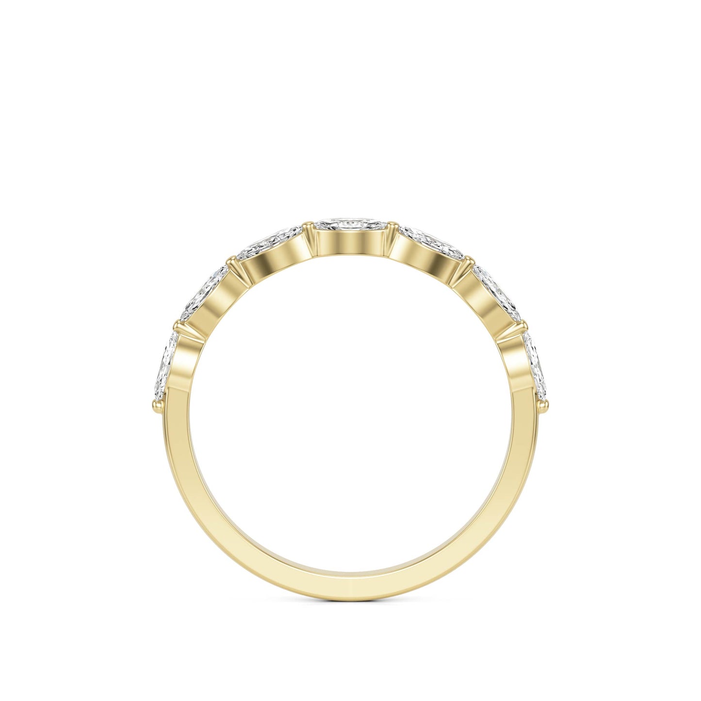 Marquise Moissanite Shared Prong 14K Yellow Gold