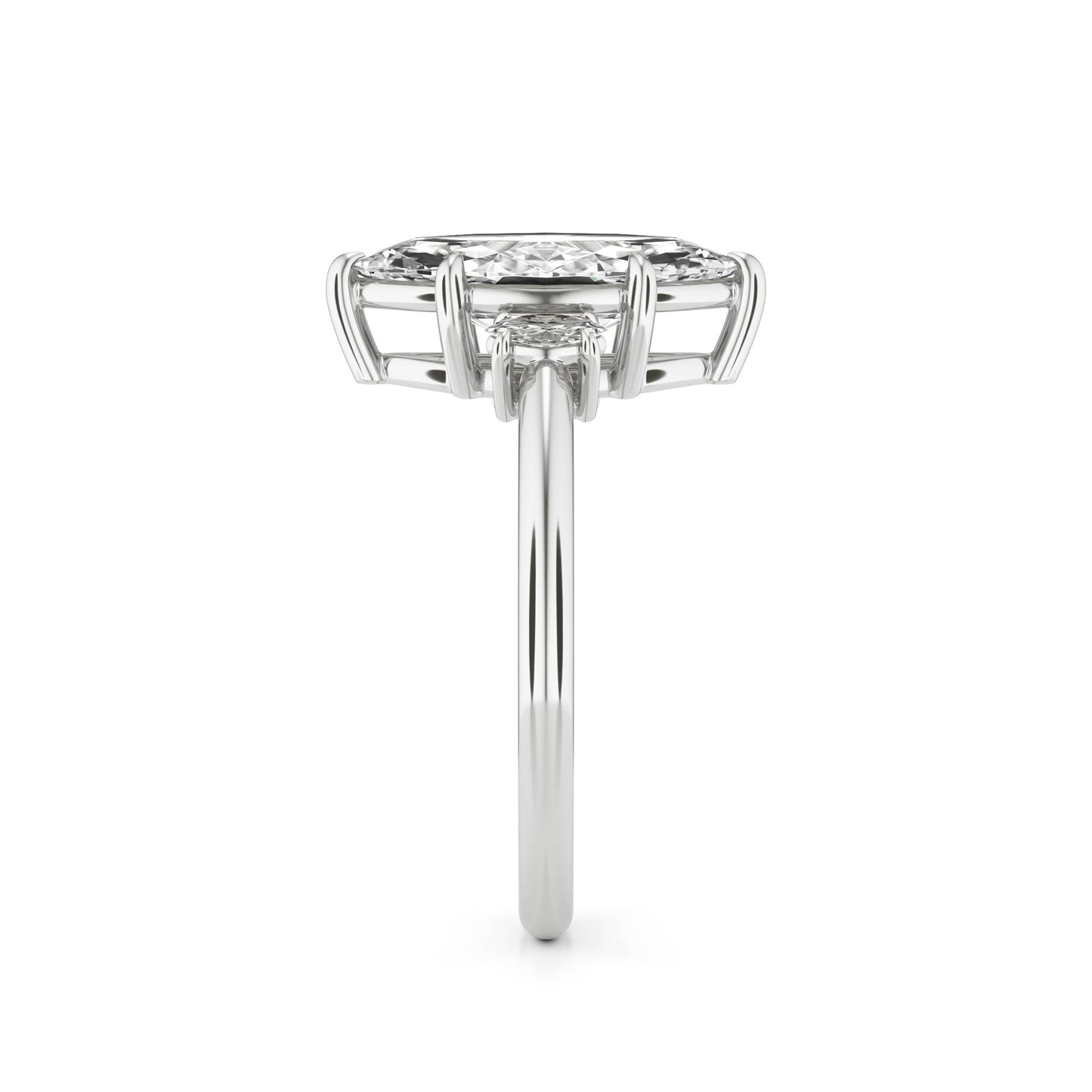 Marquise Moissanite Trio Platinum