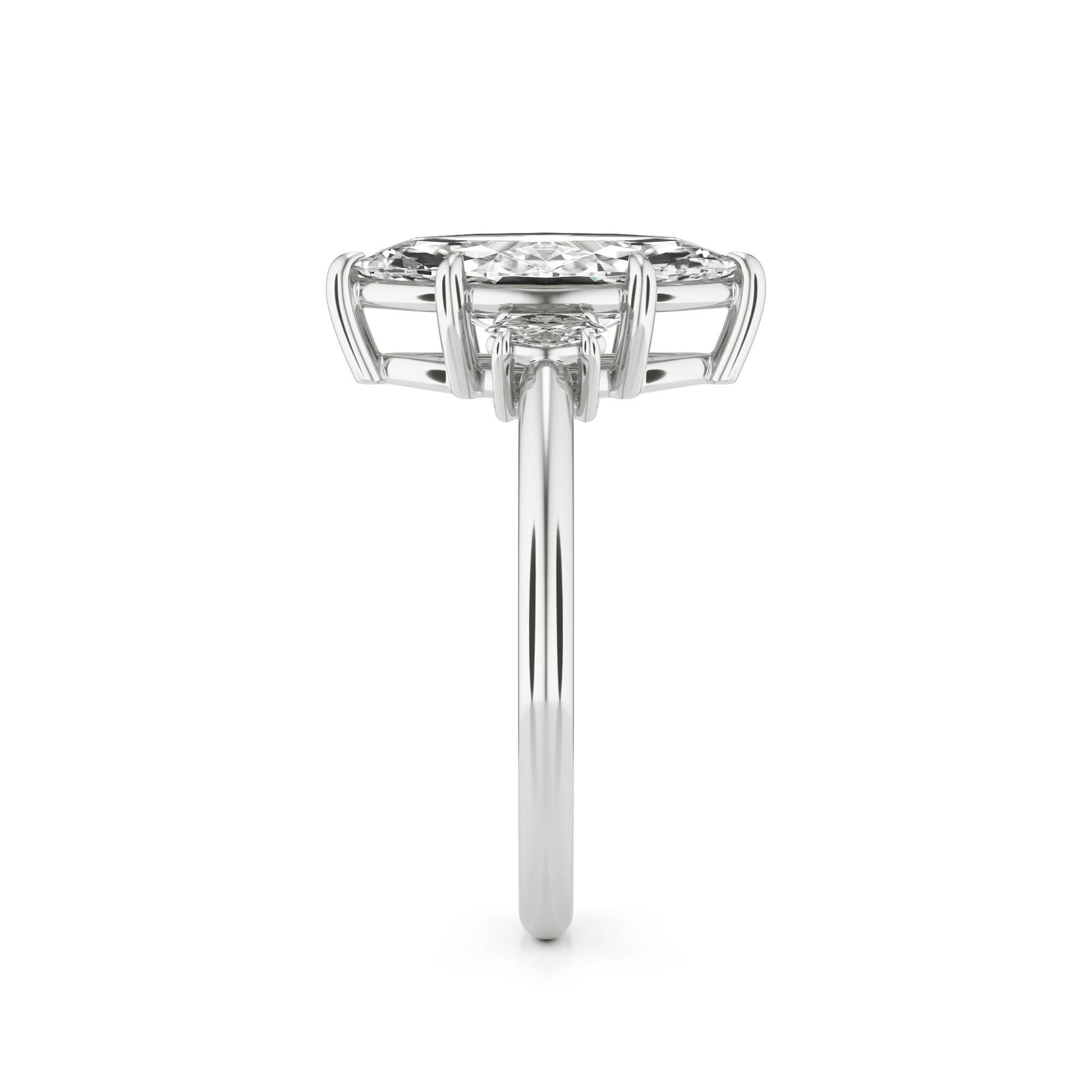 Marquise Moissanite Trio Platinum