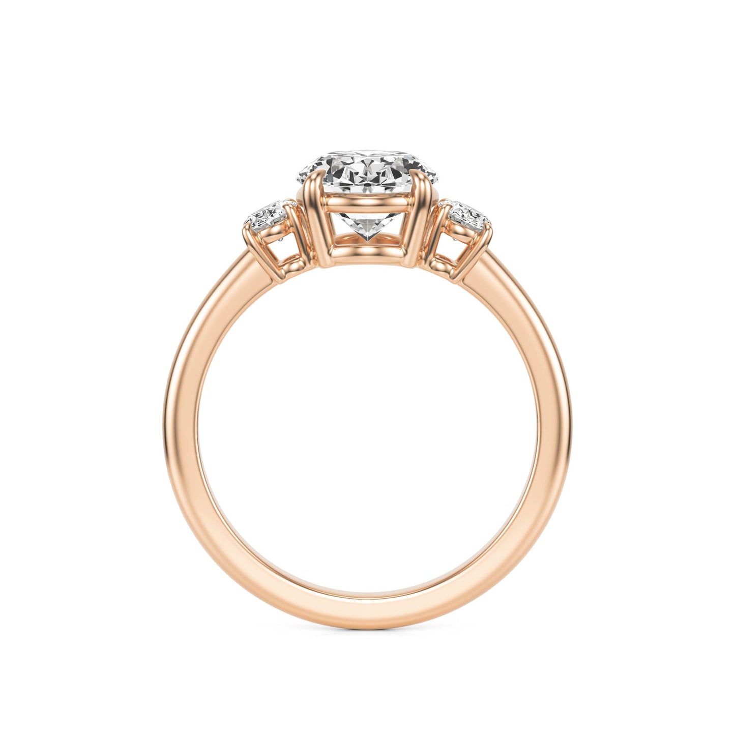 Oval Diamond Trio 14K Rose Gold