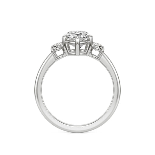 Pear Diamond Trio 14K White Gold
