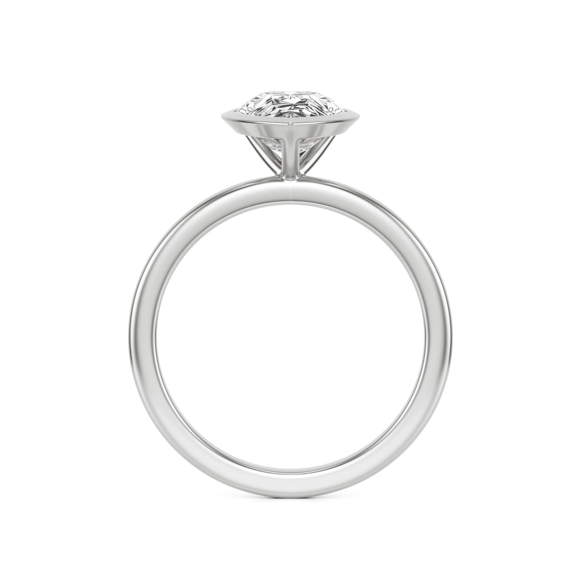 Pear Moissanite Bezel Platinum