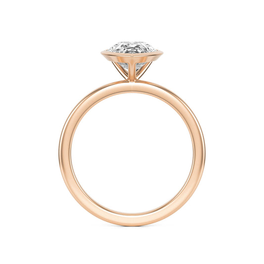 Pear Moissanite Bezel 14K Rose Gold