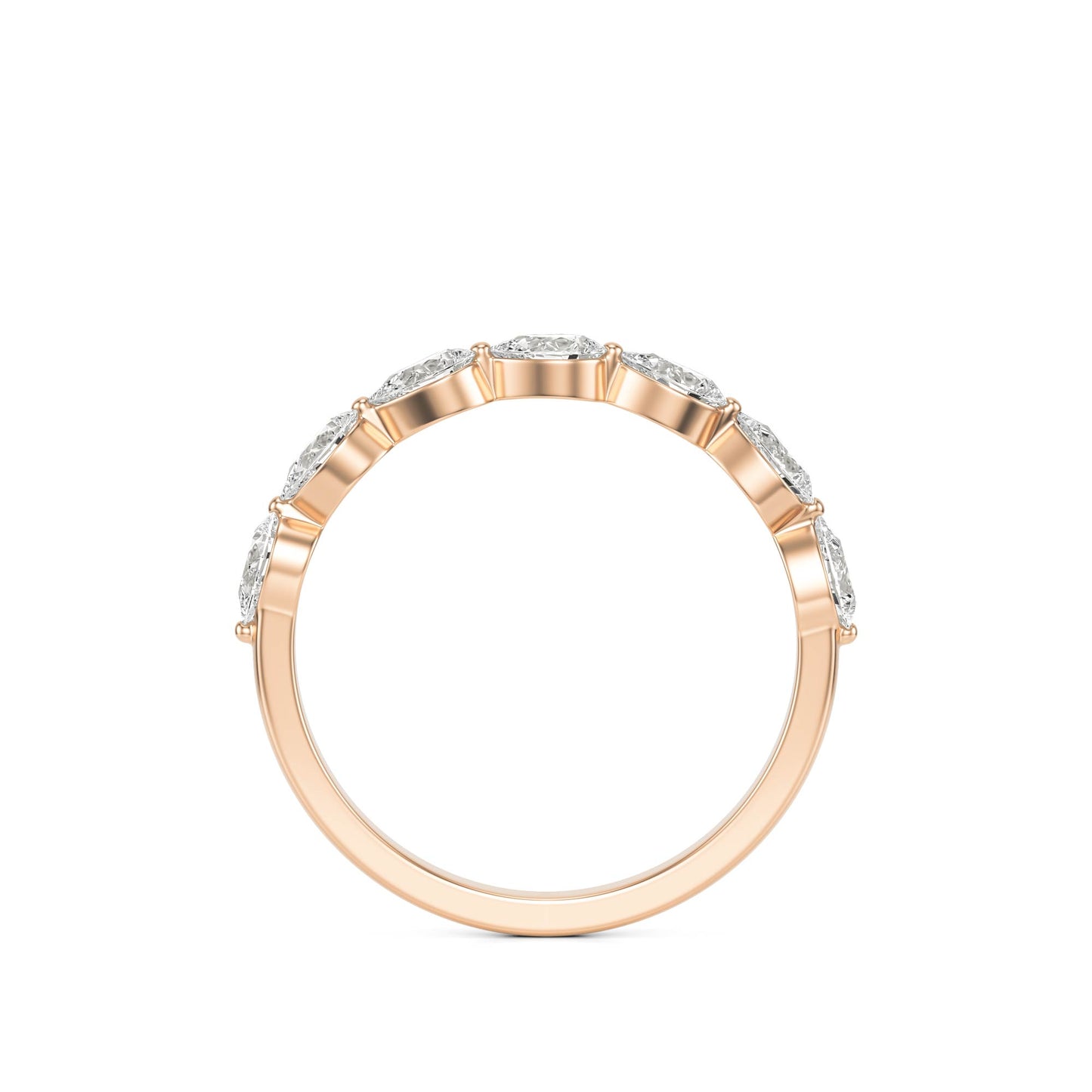 Pear Moissanite Shared Prong 14K Rose Gold