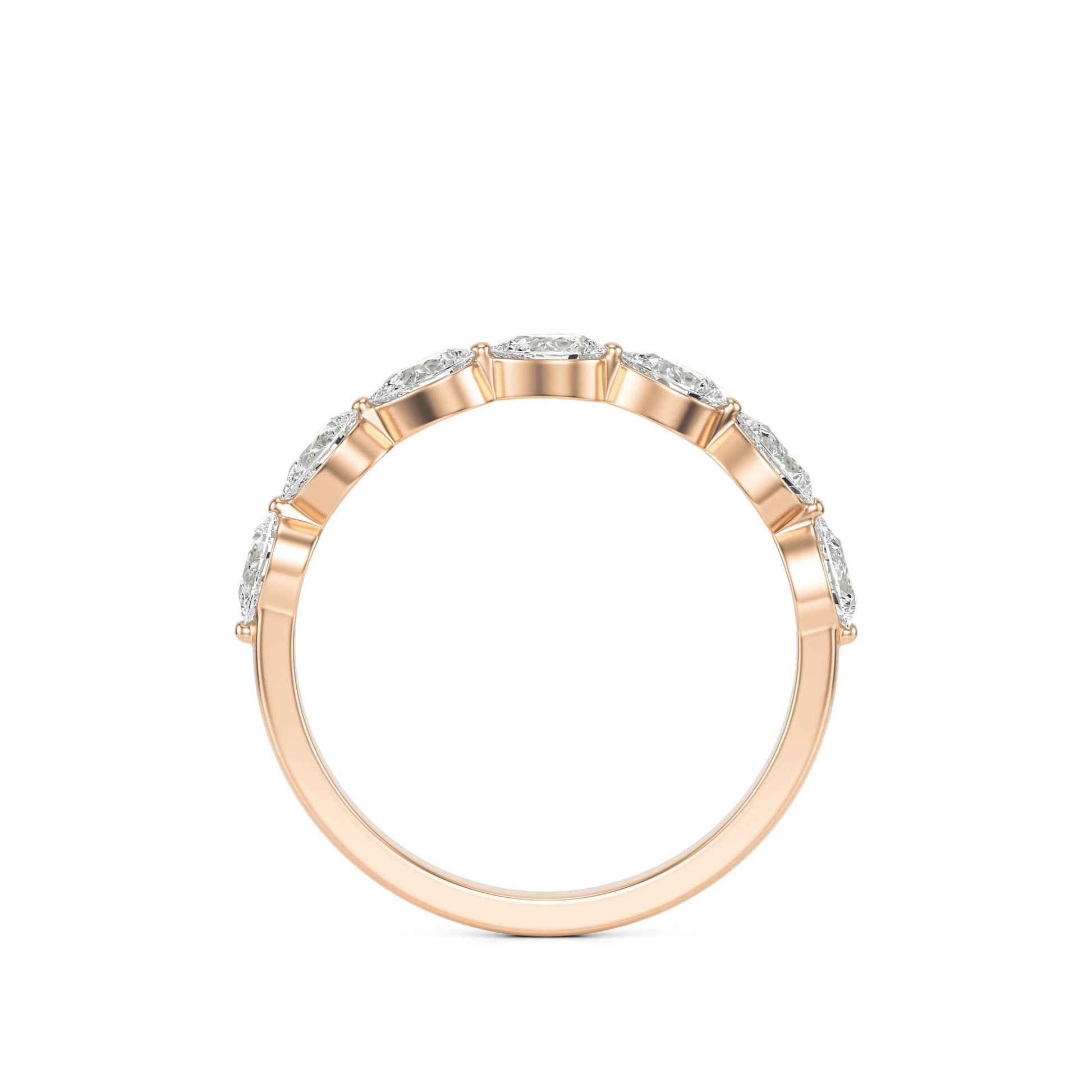 Pear Moissanite Shared Prong 14K Rose Gold