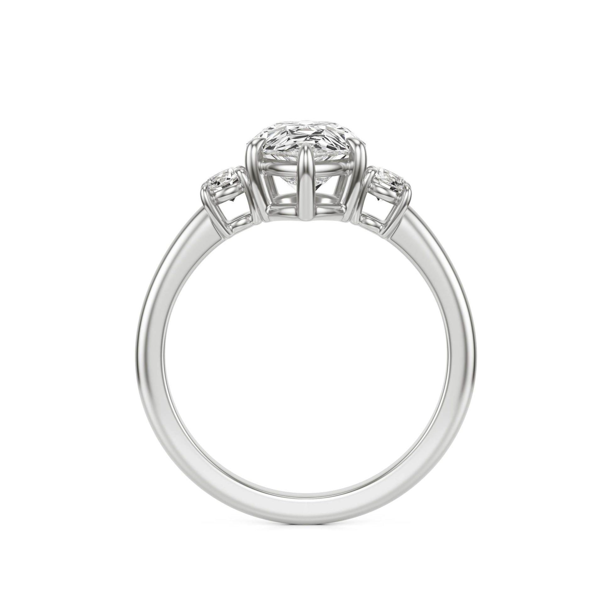Pear Moissanite Trio Platinum