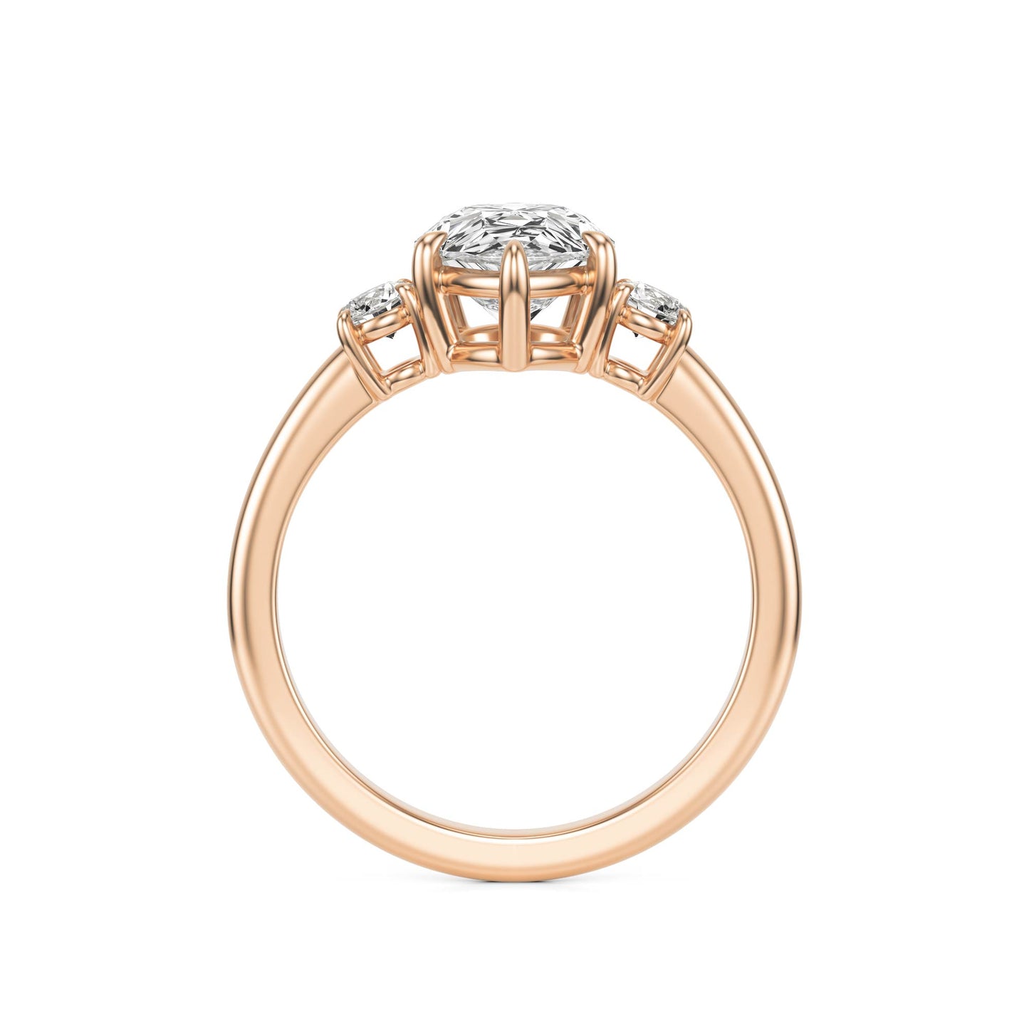 Pear Moissanite Trio 14K Rose Gold