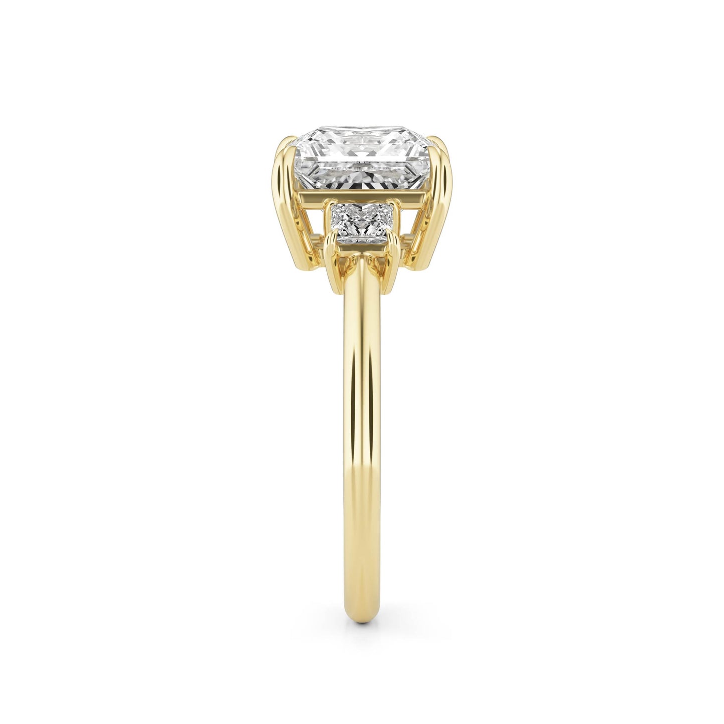 Princess Diamond Trio 14K Yellow Gold